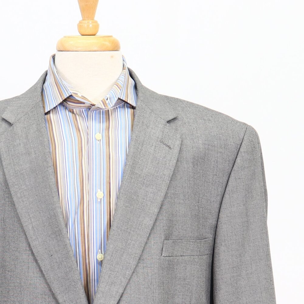 Statements 50l Gray Solid 2-Button Sport Coat Bla… - image 5